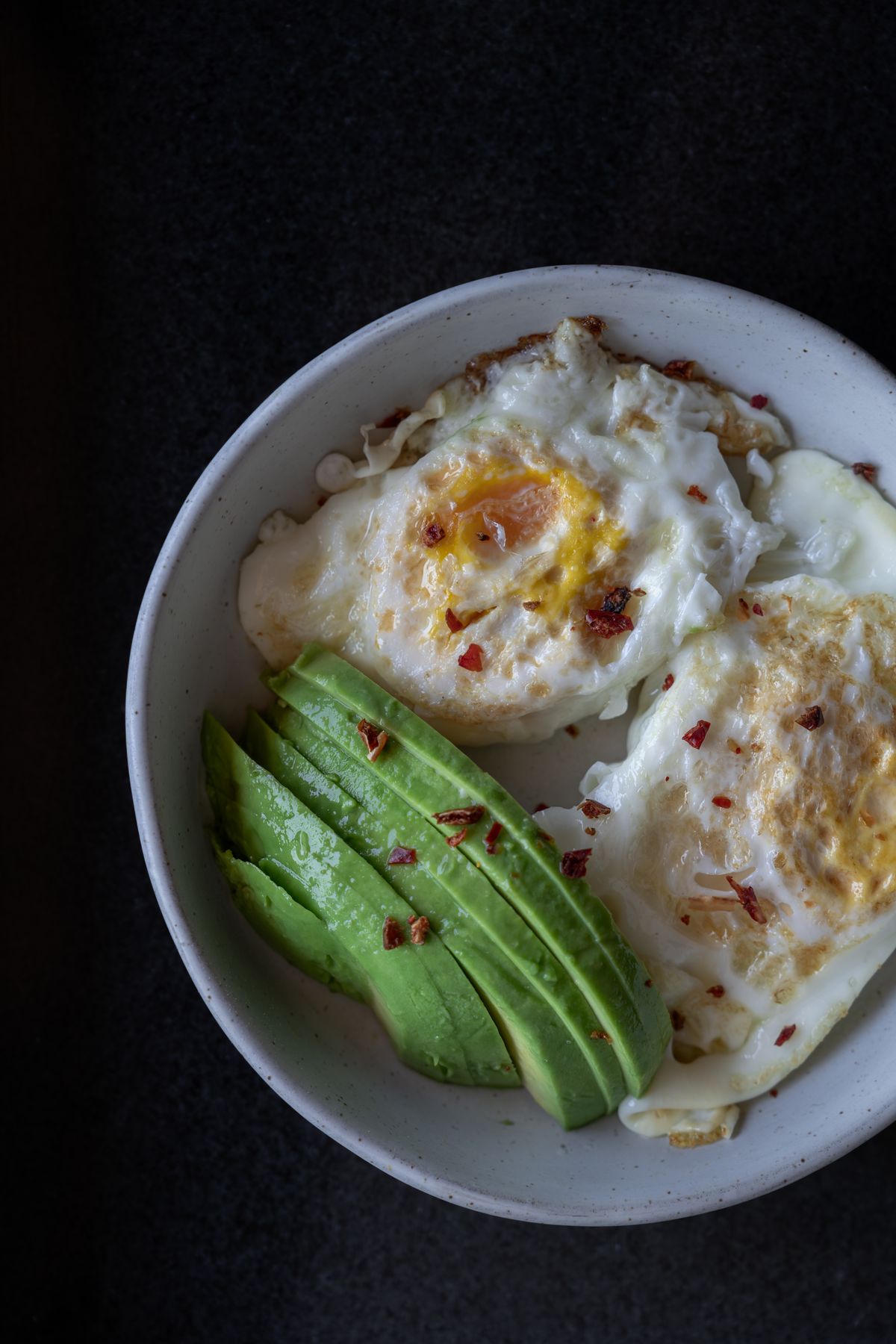 Overhead view of a healthy breakfast bowl